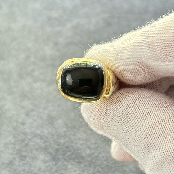 David Yurman 925 & 14k Gold Noblesse Ring with Black Onyx 5.5 - Picture 4 of 10